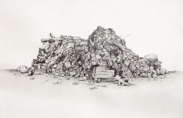 <em>Ce que l’on ne voit pas qui nous touche, dessin #5</em> (2014) de Simon Bilodeau